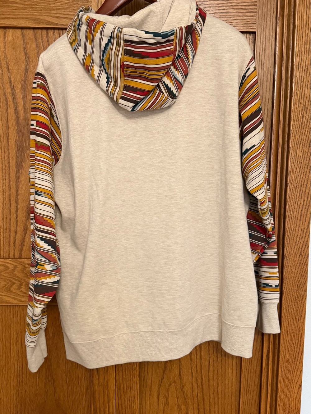 Ariat Cream Hoodie with Southwestern Multicolor Stripes - Picture 2 of 7